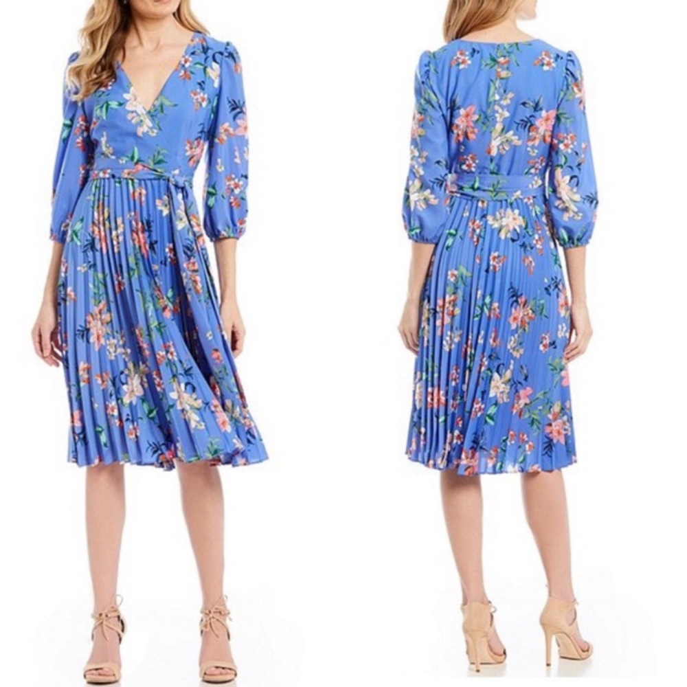 Eliza J Floral Pleated Dress